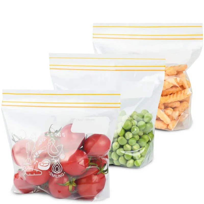 PE Fresh Keeping Bag For Vegetable Fruit Storage Freezing Preservation Zipper Sealed Bags Kitchen Food Organization Tools