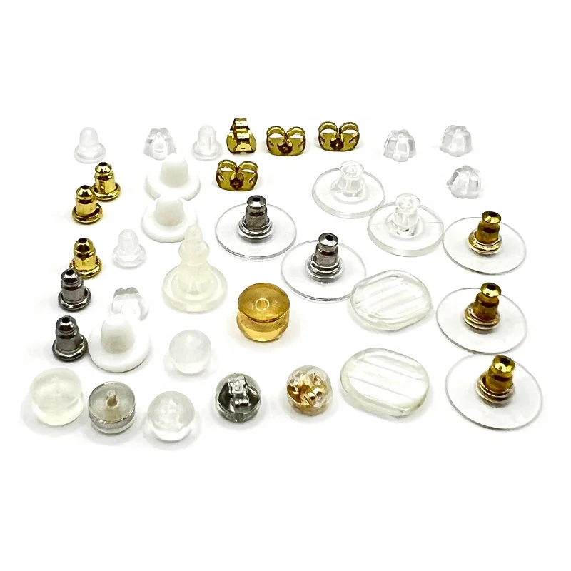 Hot Sale Bullet Clutch Earring Studs Brass Screw-On Plastic Pad Earring Converter for Jewelry Making Non-Pierced Earring Fitting