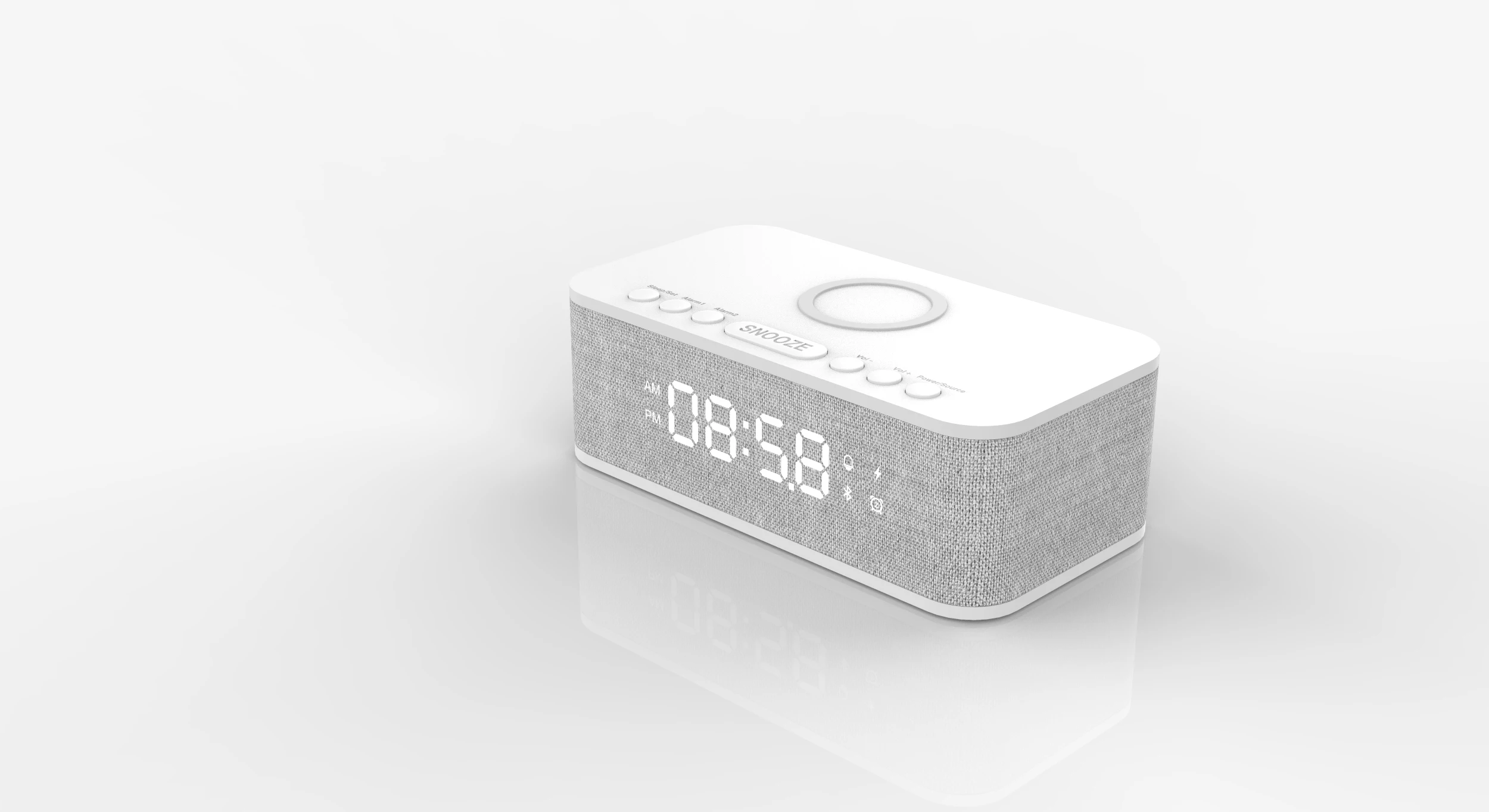 Portable Mini  Light Led Display Alarm Clock BT Speaker Wireless Charging Bluetooth speaker