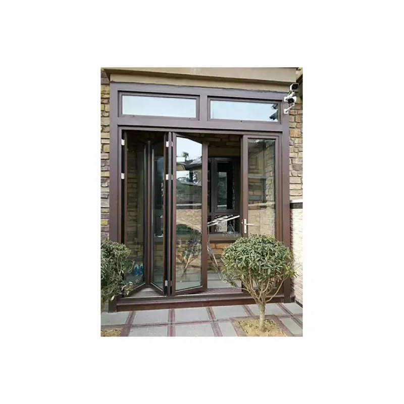 Super quality Built in Blinds/Shutter Double/Triple Glazed metal accordion doors