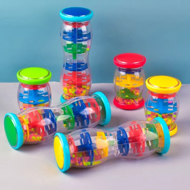 Simulation white noise auditory baby hourglass sound rain spreader toy