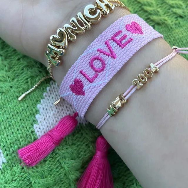 DIY 18k Gold Plated 26 A-Z Initial chunky Bubbles Letter Bracelet For Women