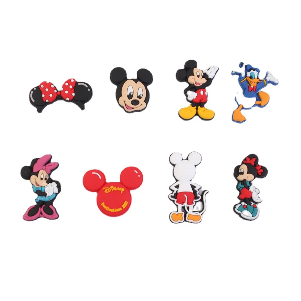 PVC Clog Shoe Decorations Charms mickey minnie Soft Rubber Wholesale Custom clog Shoe Charms Buckle Accessories