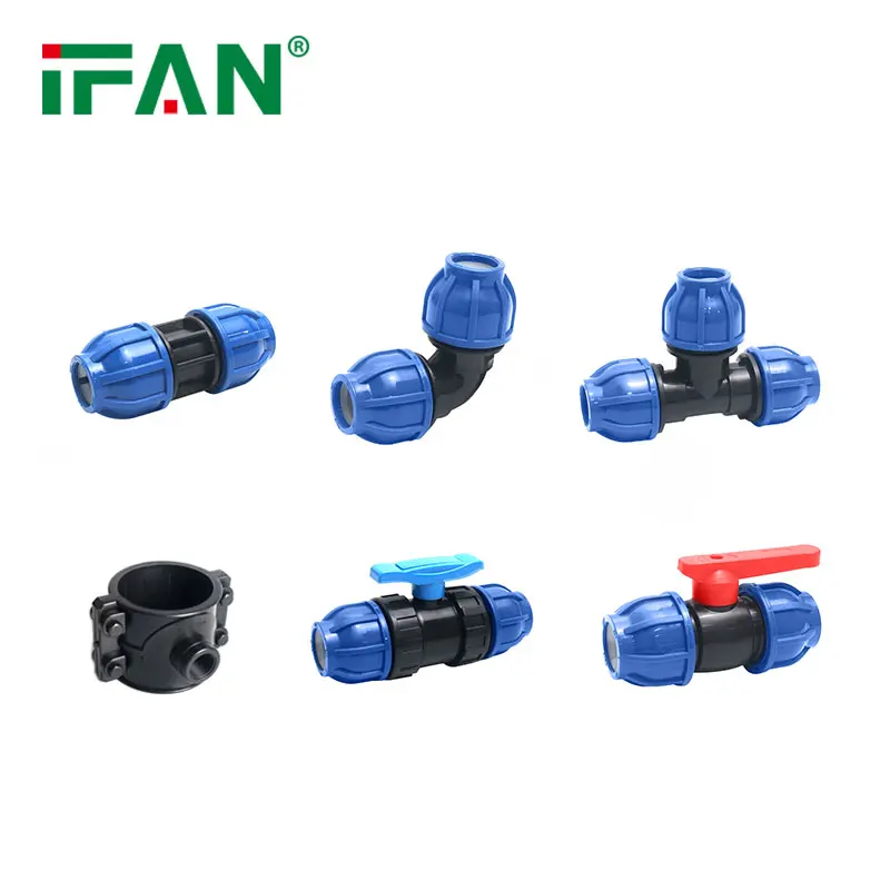 IFAN Manufacturer Poly Plumbing Fittings 16 mm Elbow Socket Union Irrigation Pipe HDPE Fittings