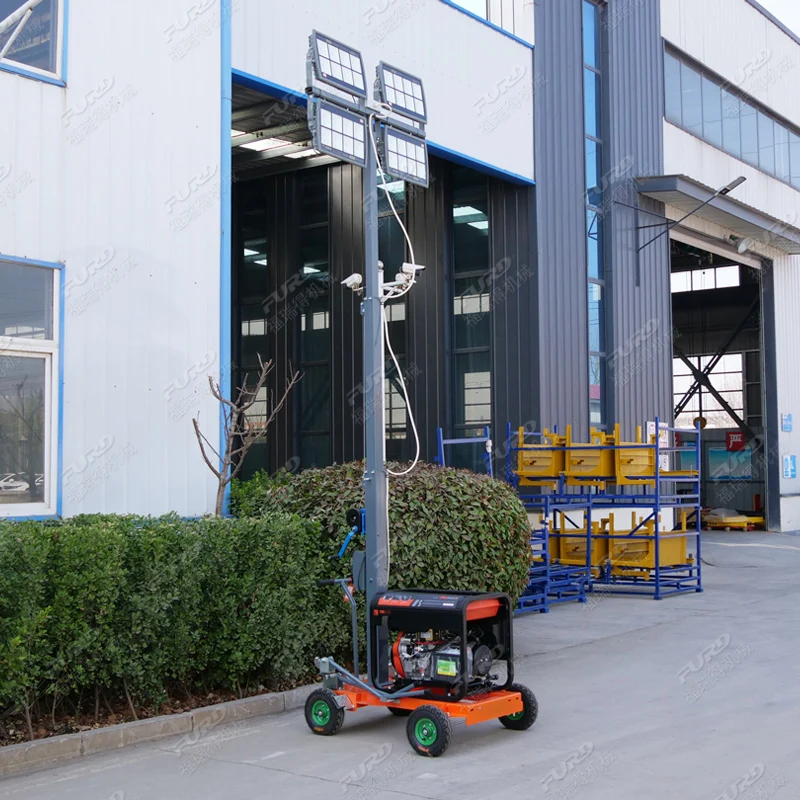 5M Manual Truss Lift Portable Trailers Lighting Mobile Light Tower FZM-1000B