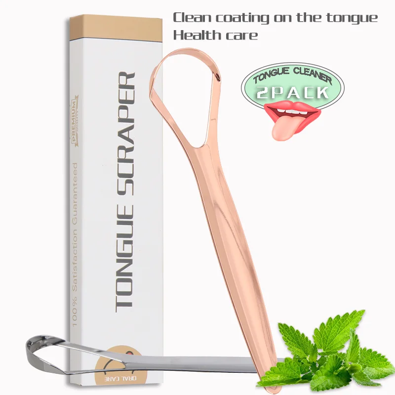 Factory Wholesale Stainless Steel Tongue  Cleaner Scraper Oral Hygiene for Adult