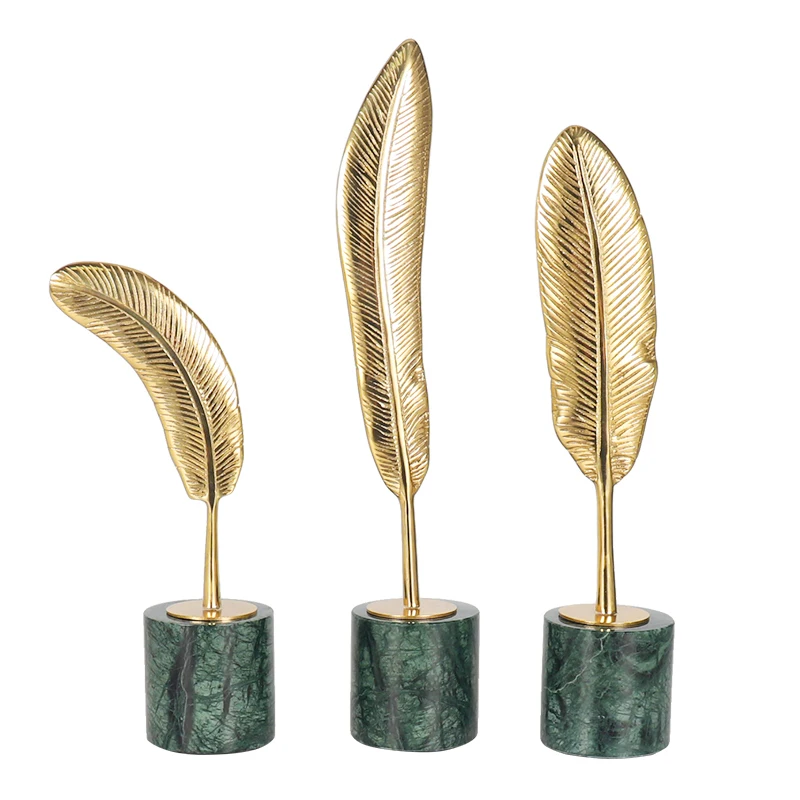 Manufacturers sell marble pure copper leaf ornaments gracefully other home hotel villa decoration accessories