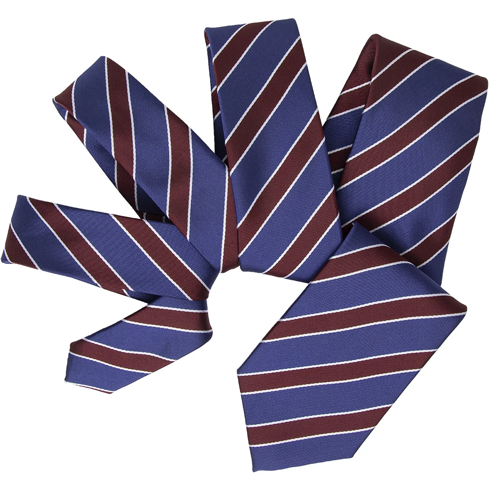 Custom Made School Logo Tie 100% Polyester Girls Uniform Neck Ties Kids Boys Children Striped Tie For School