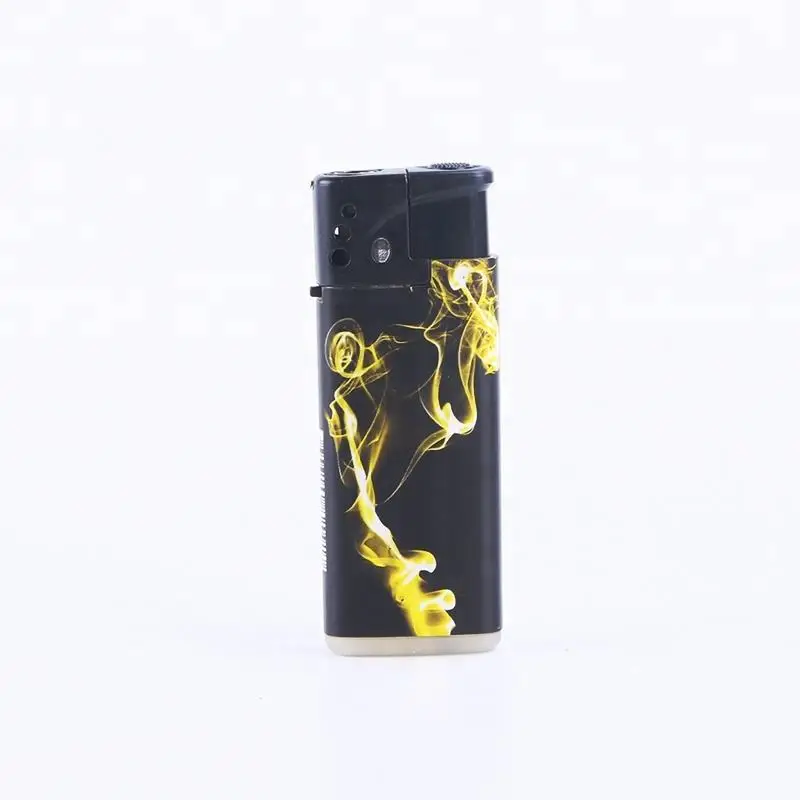 Custom Logo Indoor Kitchen Different Color Pattern Refillable Plastic Lighter