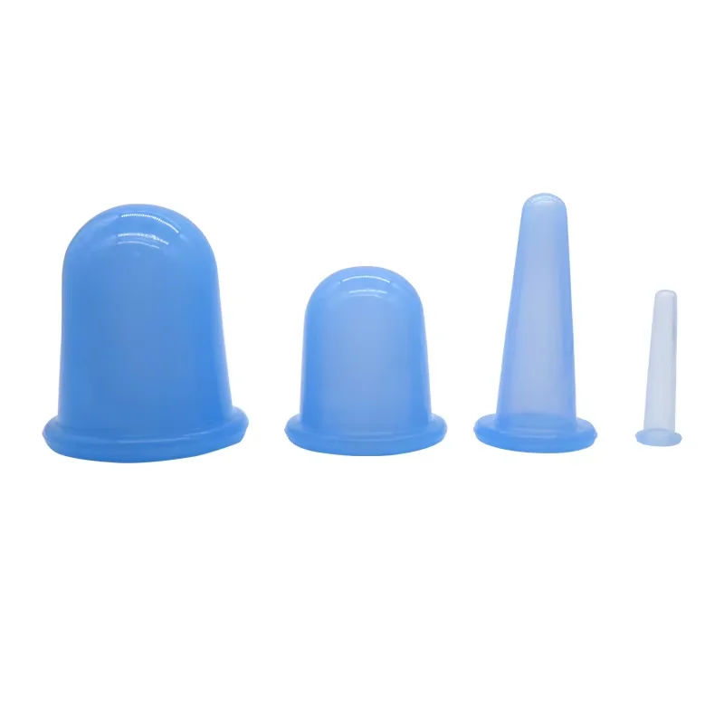 4pcs/Set Facial Cups set Anti Cellulite Silicone Medical Vacuum Massage Cupping Cup Therapy