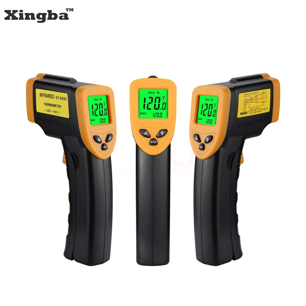XINGBA Handheld Non-contact IR Infrard Thermometer Digital LCD Laser Pyrometer Surface Industry Temperature Meter Tools