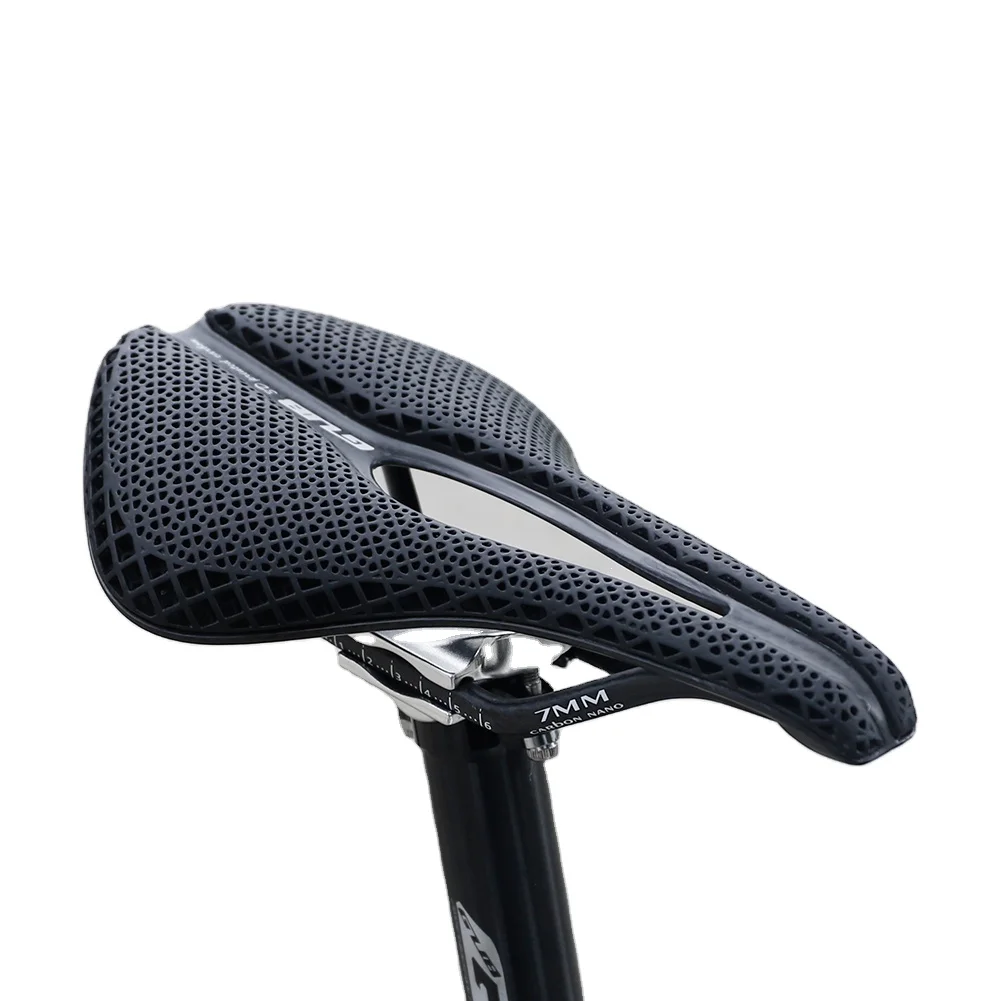 GUB 1176 Carbon Fiber 3D Printed Bike Saddle Ultra Light and Breathable Mountain Bicycle Cushion Soft Seat for Road Bike MTB