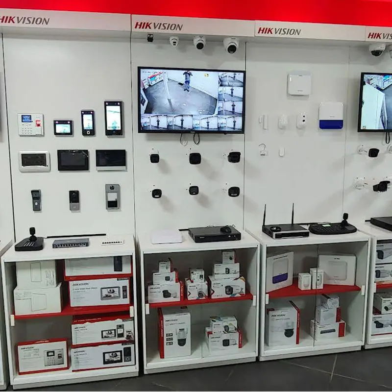 CCTV Display Showroom Glass Camera Display Cabinet CCTV Camera Shop Design
