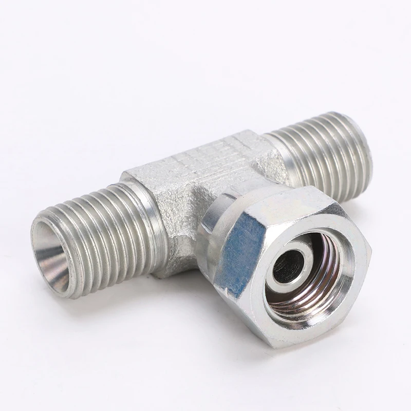 HIGH-QUALITY HYDRAULIC OEM BSP MALE 60 SEAT/BSP FEMALE 60 CONE BRANCH TEE HYDRAULIC END CONNECTOR