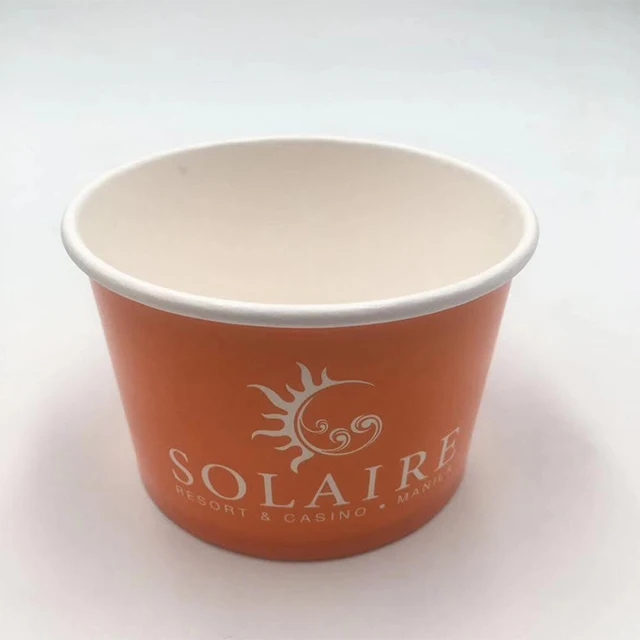
custom print biodegradable disposable ice cream paper cup 