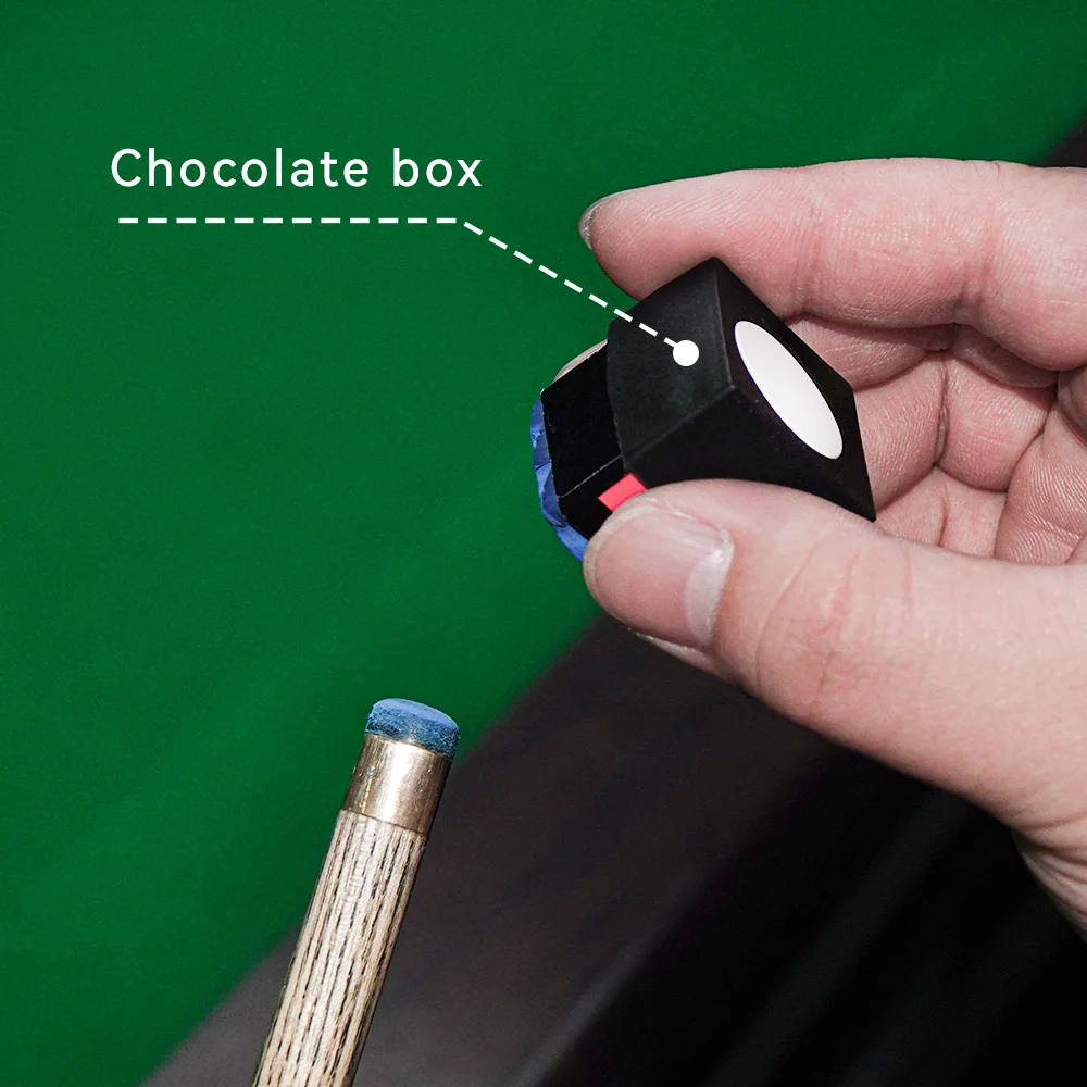 Hot Sale Black Leather Metal Square Shape With Leather Clip Pool Billiards Cue Chalk Holders Hor Predator Chalks Case