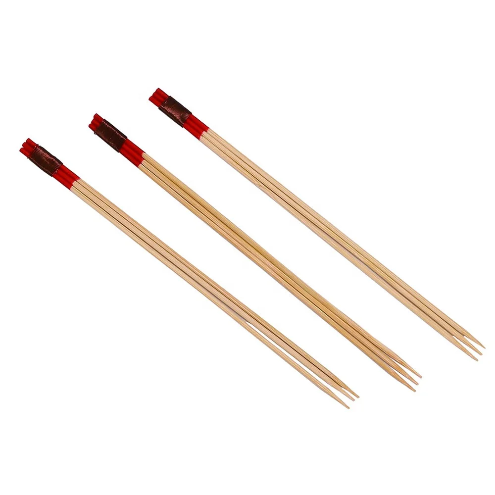 Hotel Supplies Food Sticks with Copper Wire Tied End Three Prong Bamboo Pick