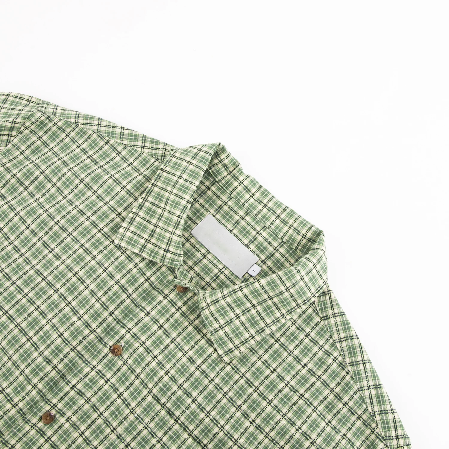 Checked Cotton Button Up Shirt Formal Work Vocation Shirt Wear Square Collar Short Sleeve Plaid Shirt