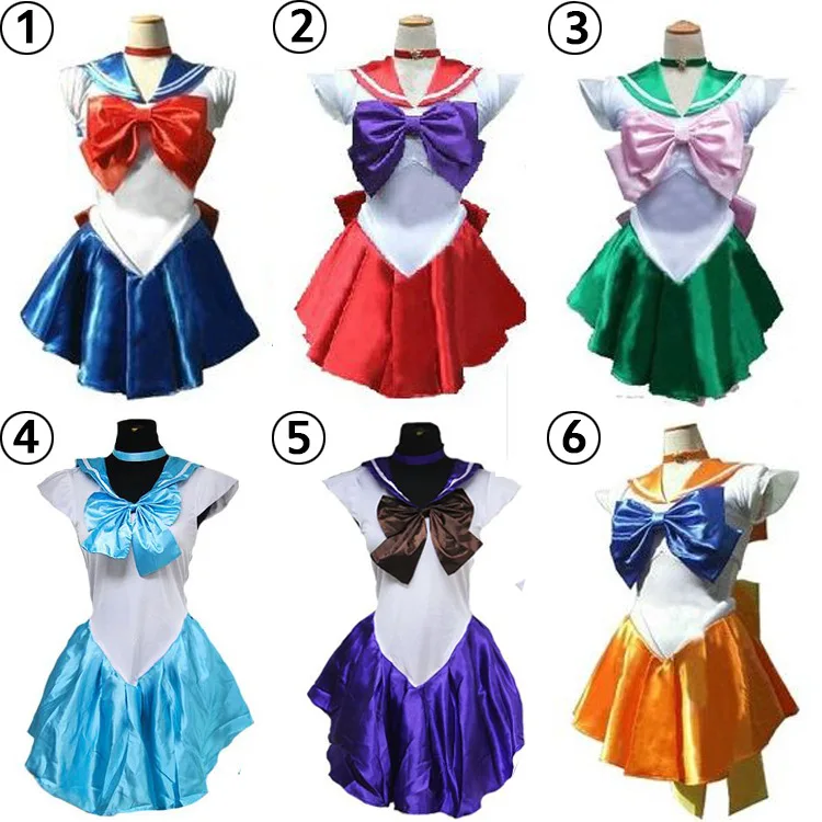 Sailor Moon Mars  Mercury Jupiter Venus Red Sailor moon Costume Cosplay Uniform Fancy Dress ecoparty
