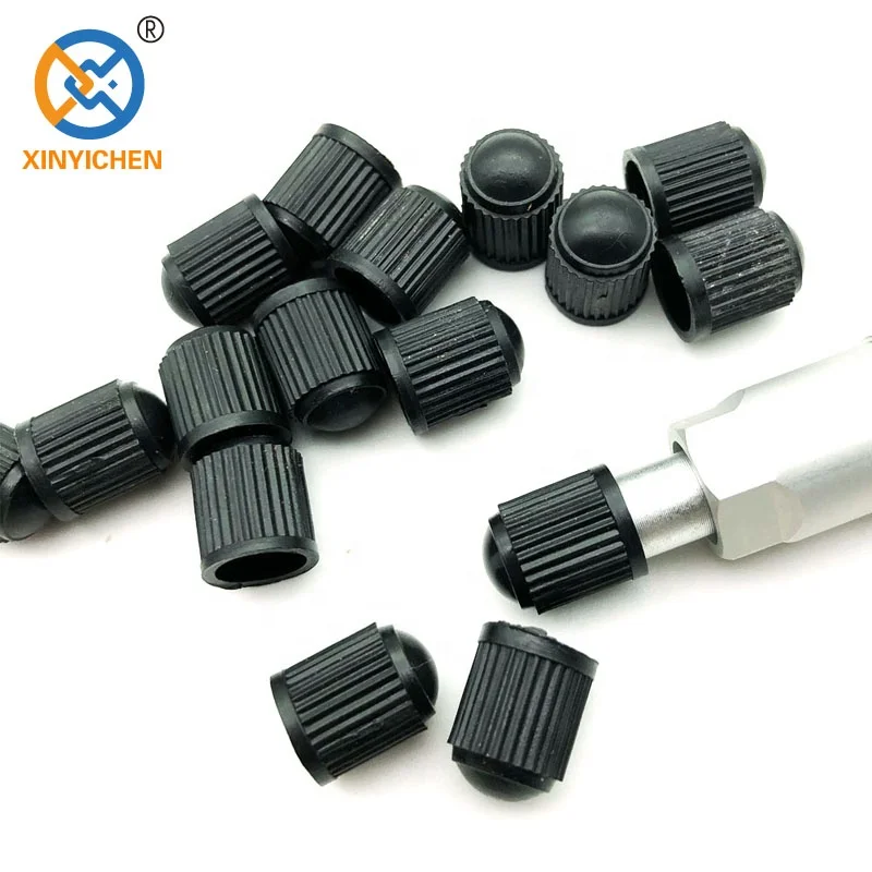 Plastic tire valve stem caps black with rubber O-ring seal universal tyre stem covers fit car,SUV,Truck,Motorcycle,Bike