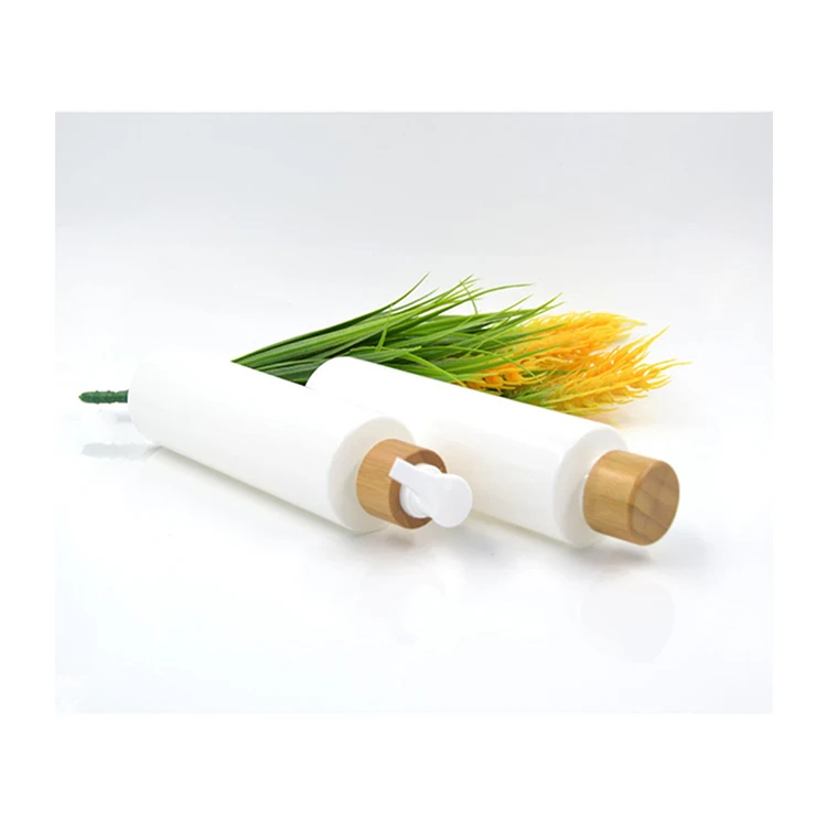 100% Biodegradable Shampoo PLA Plastic Bottle Pump Plastic Bottle With Bamboo Lid