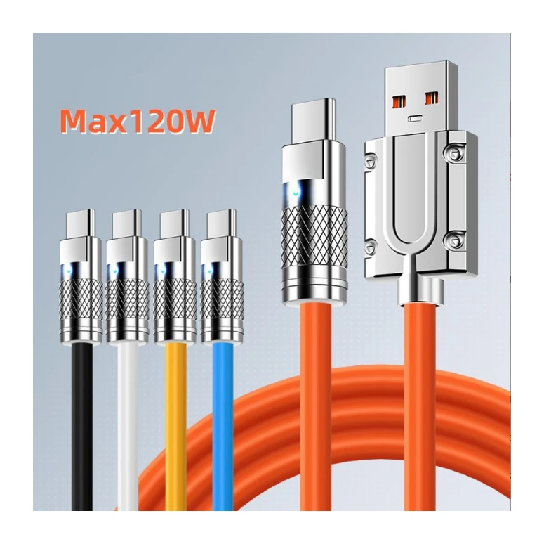 Hot selling in Silicone Zinc alloy Data Cables 6A, In Stock 120W USB Cable Type-C Charging cables