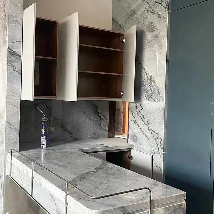 Best Selling Bruce Grey Marble Tile Slab Natural Marble Slab Use For Hotel Villa Floor Tiles Sale Custom Size Marble Tile Slab