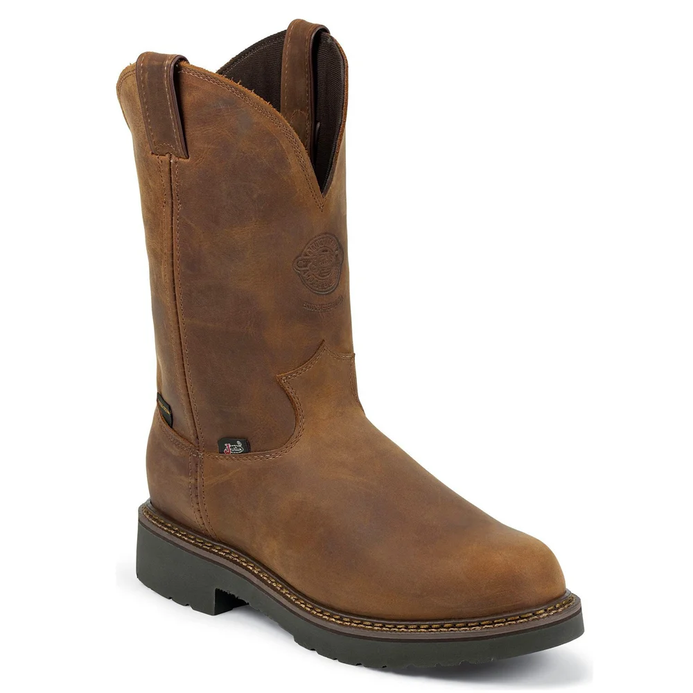 
Men`s Justin 10` Rugged Waterproof Western Work Boots 