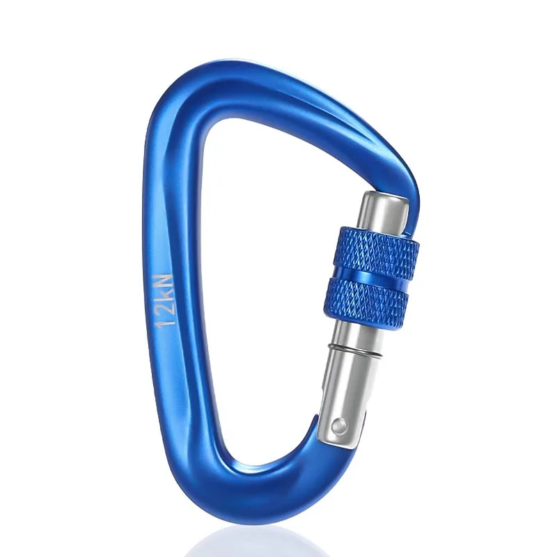 Fast Delivery Low MOQ Custom Logo Carabiner 12KN Heavy Duty Mini Black Carabiner