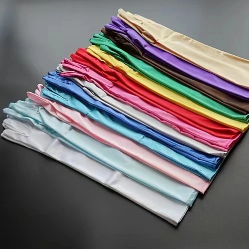 Женские длинные винтажные шелковые перчатки