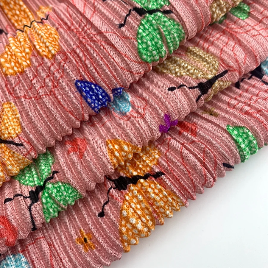 Excellent Quality Digital Printed and Pleated fabric for Making Ethnic Wear Dresses at Export Price