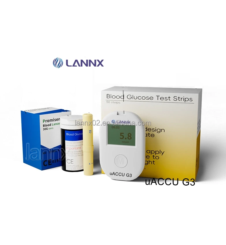 LANNX uACCU G3 Cheapest Continuous Glucose Monitoring System Sensor Rapid Test All-in-One Kit Test Strips glucose meter