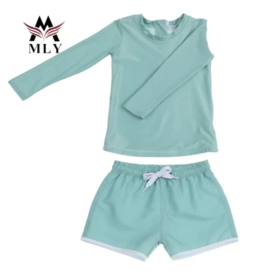 MLY Europe Little Boys And Girls Swimwear Korean Style Little Kids Beach Swimsuits With Sun Protection