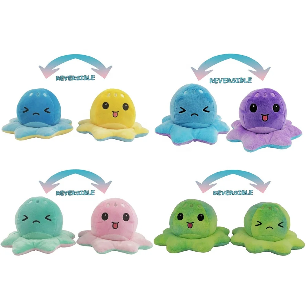 Stuffed Animals Octopus Reversible Soft Toys Funny Cute Plush Jellyfish