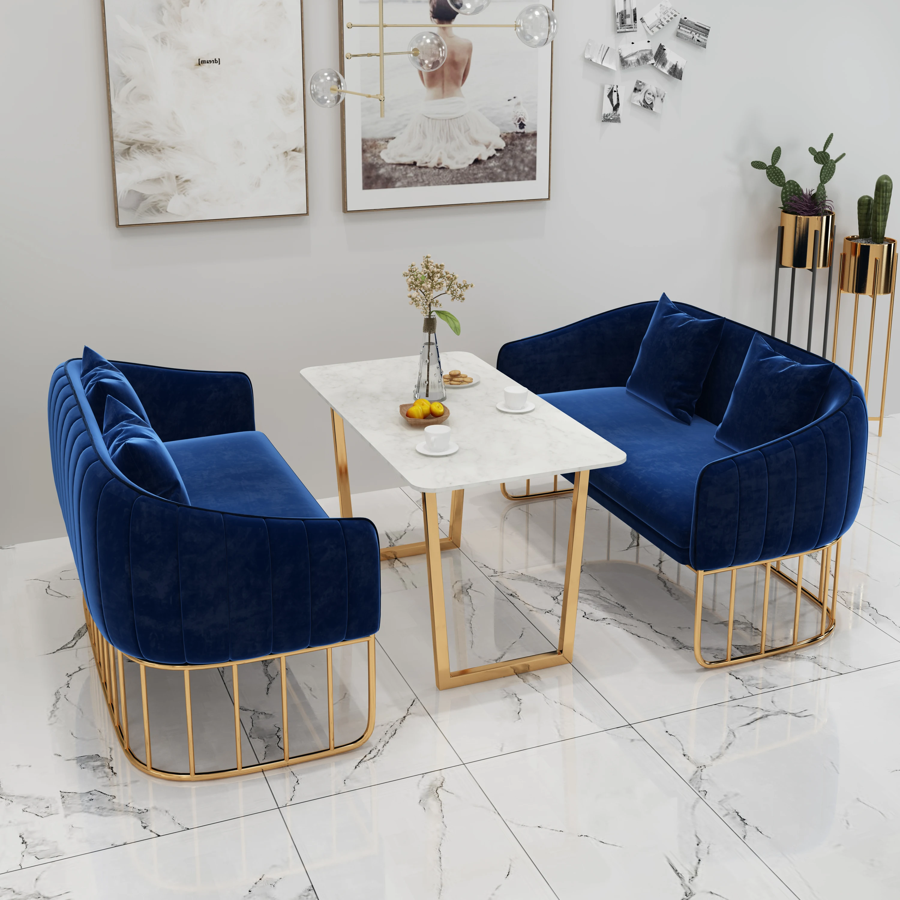 Combination Web Celebrity Business Rest Area Dessert Shop Coffee Shop Tea Shop Desk And Chair sofa Chair