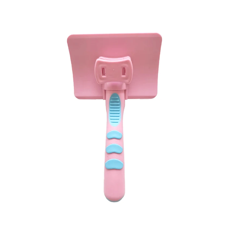 ABS PP TPR Steel Needle Dog Cat Cleaning Brush Comb Pet Slicker Brush With Self Clean Button Masaging Bead On Tips