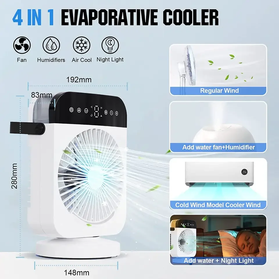 Hot Sales Portable Mini Desktop Summer Air Conditioner Small Air Cooler Popular 4 Speed Electric Usb Mini Air Cooler