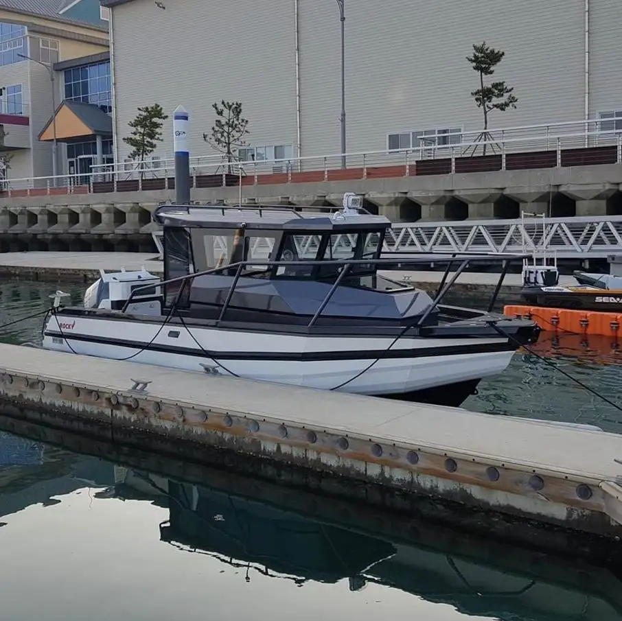 Gospel 25ft Cheap Yacht Outboard Motor Pontoon Hull Cuddy Cabin Aluminium Fishing Boats for Sale