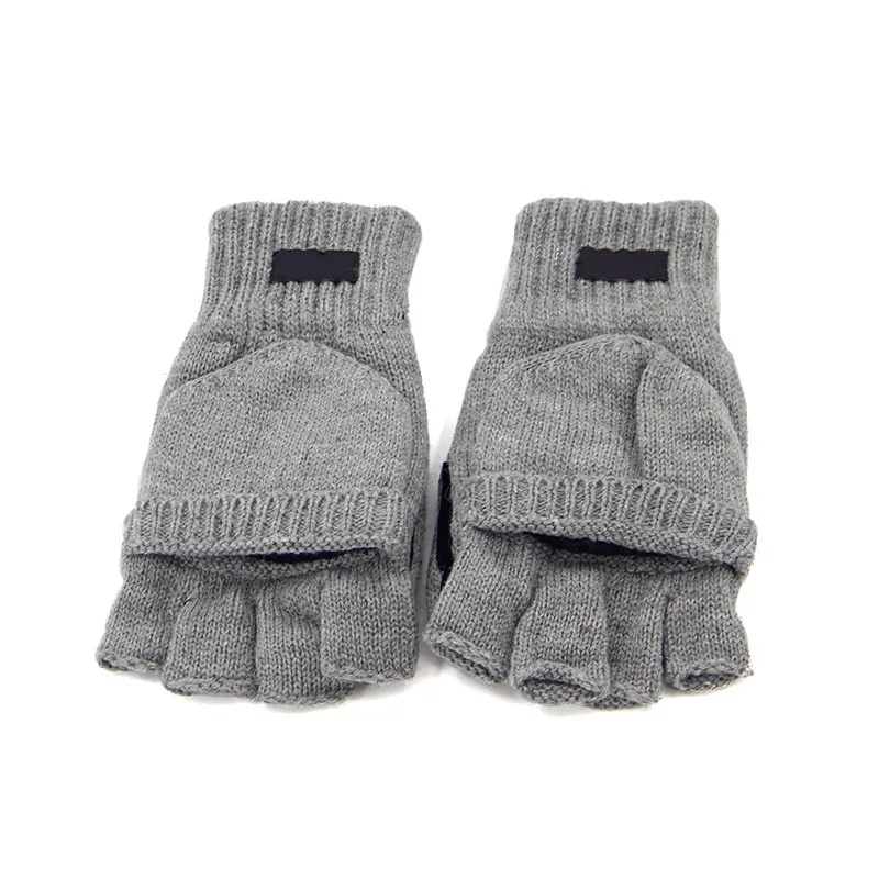 Зимние перчатки Thinsulate, однотонные велосипедные перчатки с полупальцами и логотипом на заказ