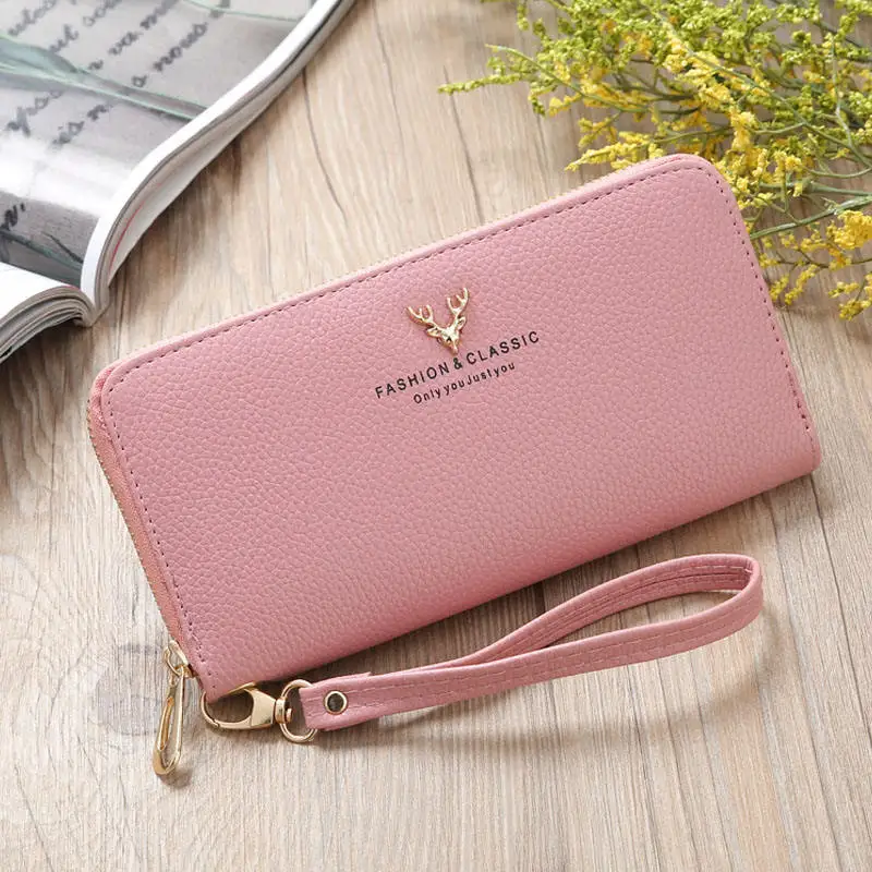 MW410 2022 Latest deer decoration minimalist lady purses girls fashion wallets leather woman