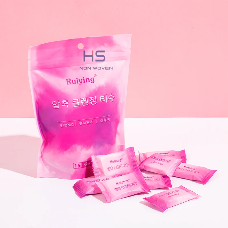 Oem Hot Sale Wholesale Price Disposable Cotton Compressed Portable Travel Face Tissue Cleaning Compressed Towel