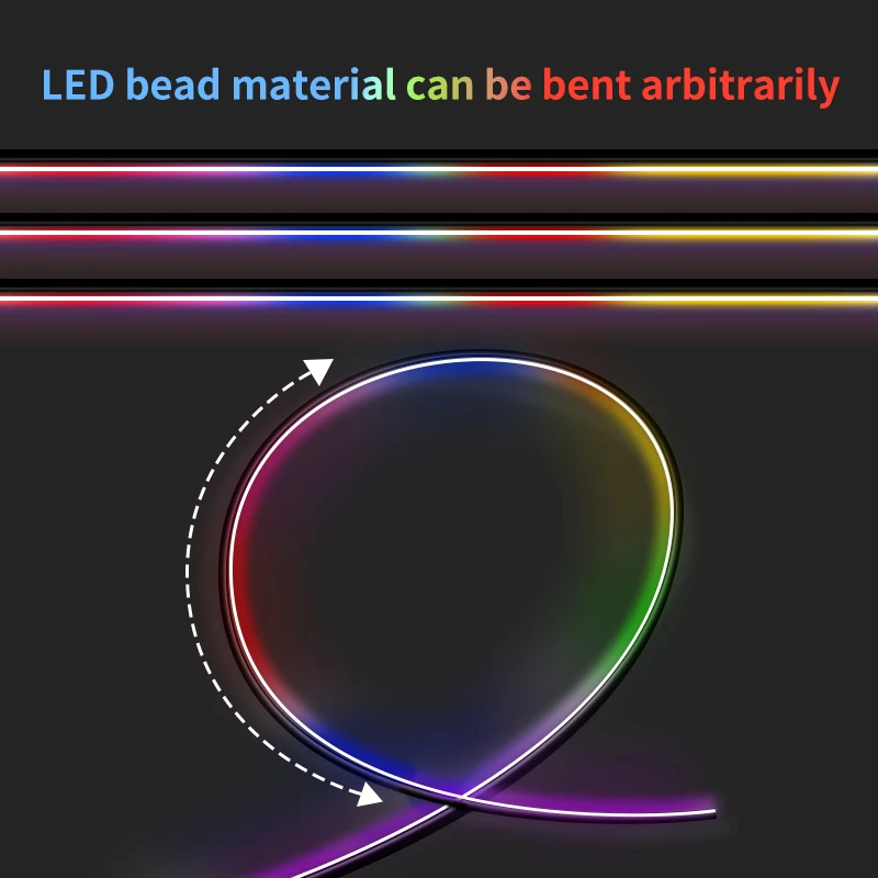 HAIZG Newest Car interior decorative led strip light 110 cm RGB Symphony App remote control USB automobile atmosphere light
