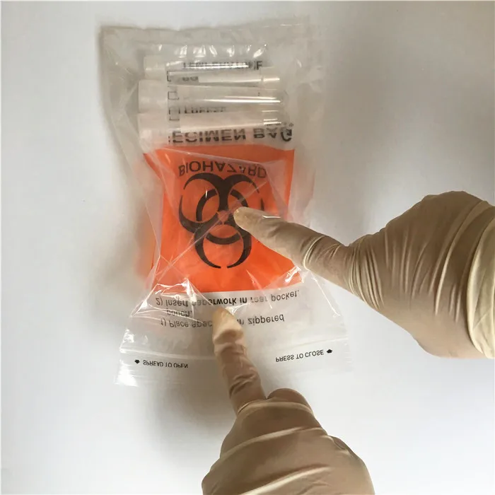 Biohazard Specimen Plastic Bag With Pocket