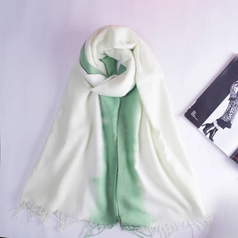 Scarf For Women Stylish Winter Knitted Designer Pashmina Cashmere Cotton Wool Ladies Embroidery Shawls Other Hijab Scarves