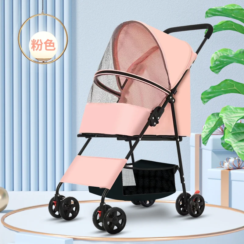 BNDC Pet Stroller Small Dogs with Storage Basket Detachable and Foldable aluminium pet strollerStroller
