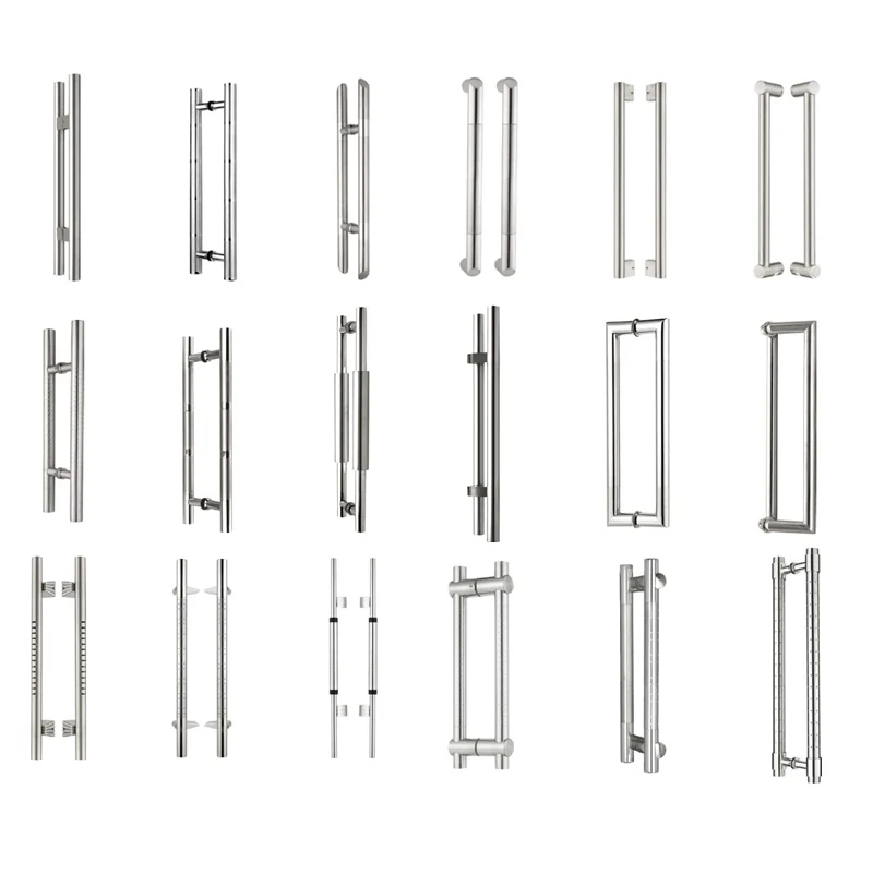 Factory manufacturer wholesale Commercial 12 inches square pipe stainless steel glass wooden pull door handles black