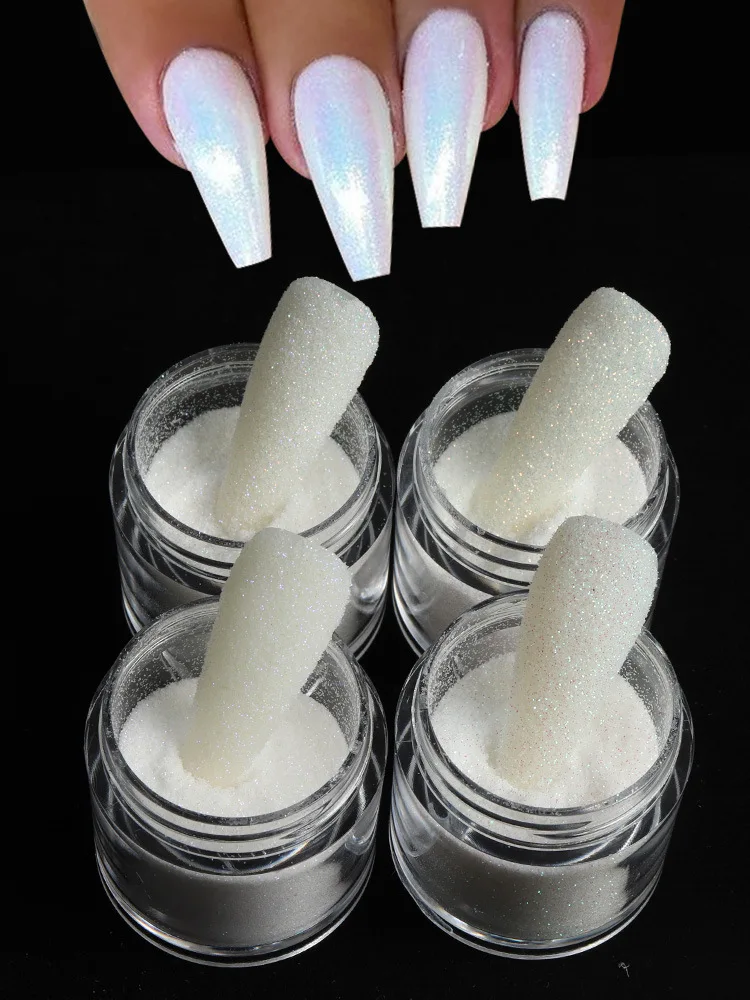 .10ML/Bottle holographic super utra fine white chrome powder white sugar glitter nail for body eye craft