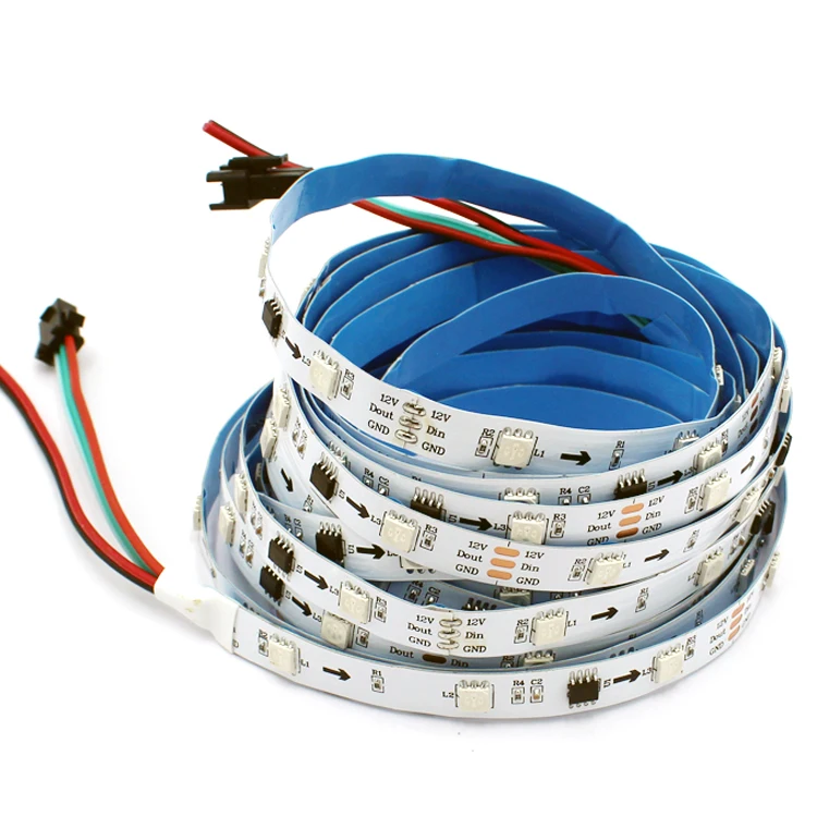 Gmjjh005 5050 60Leds/M  10Mm Rgbic Ip20 5050 Rgb Led Strip 5M/Roll Pixel Led Rgb Ws2811 Rgb Strip Light