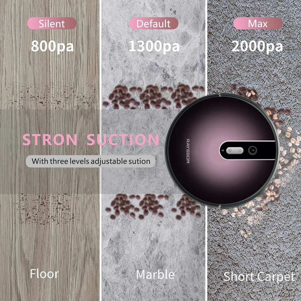 High-level VSLAM App map setting area cleaning automatic Intelligent sweep mopping Alexa google home voice robot vacuum cleaner