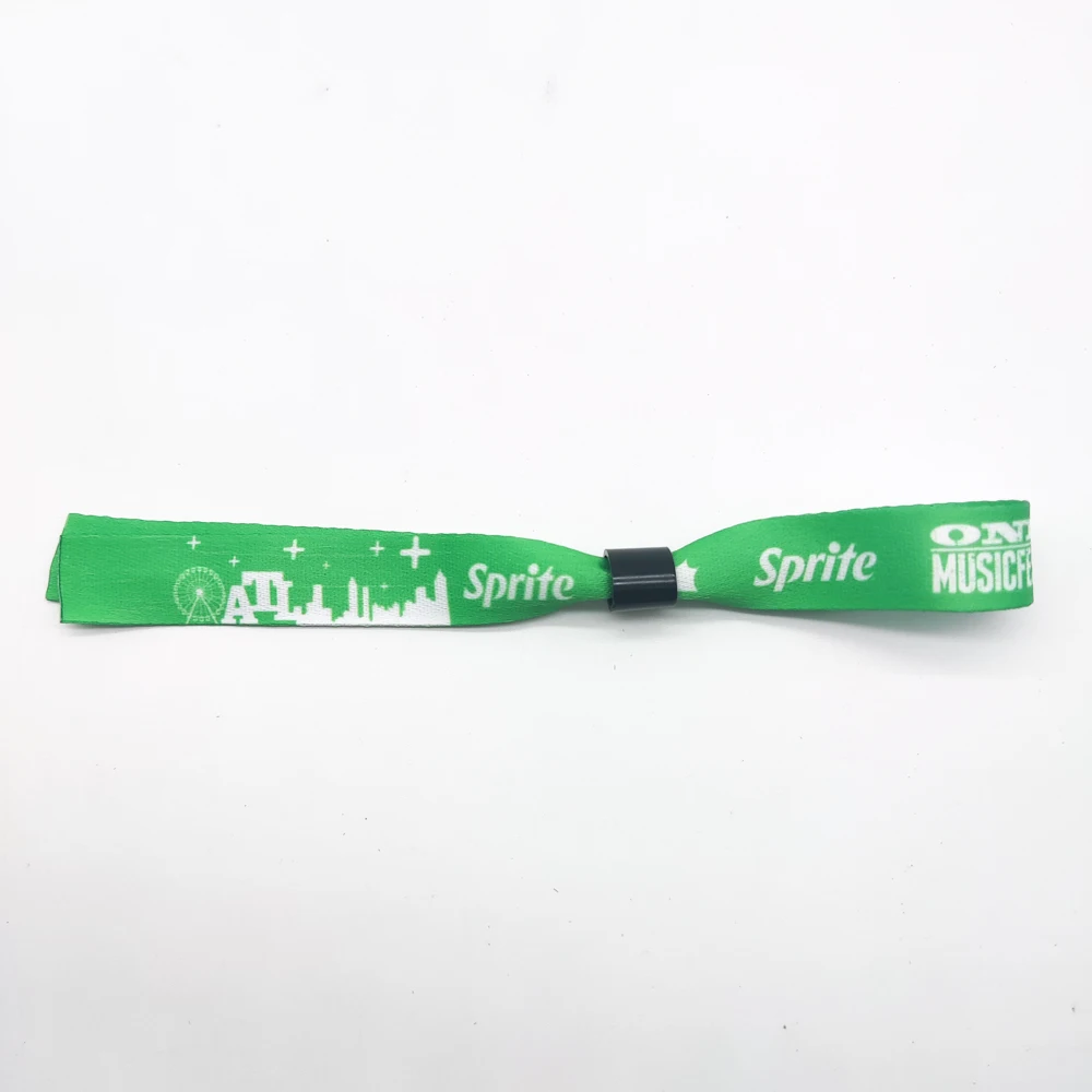 Custom Polyester Sublimation Printing Logo Satin Wristband Fabric Festival Entrance Ticket Event Wristband For Concert